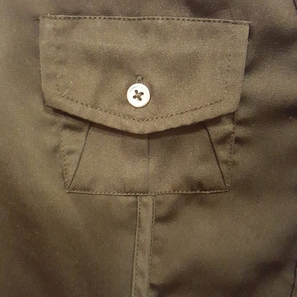 Silk feel short sleeve button up top - Picture 4 of 4